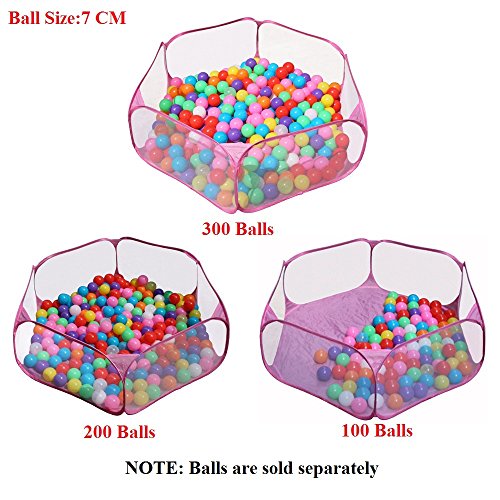 Jacone Portable Cute Hexagon Playpen Children Ball Pit ,Indoor and...