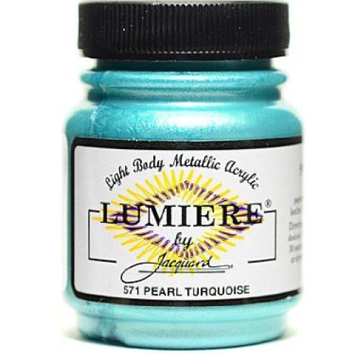 Jacquard Lumiere Artist Acrylics pearl turquoise PACK OF 3