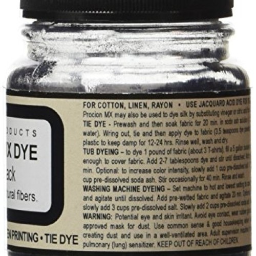 Jacquard Procion MX Fiber Reactive Dye 2 3rd ounce Jar Jet Black