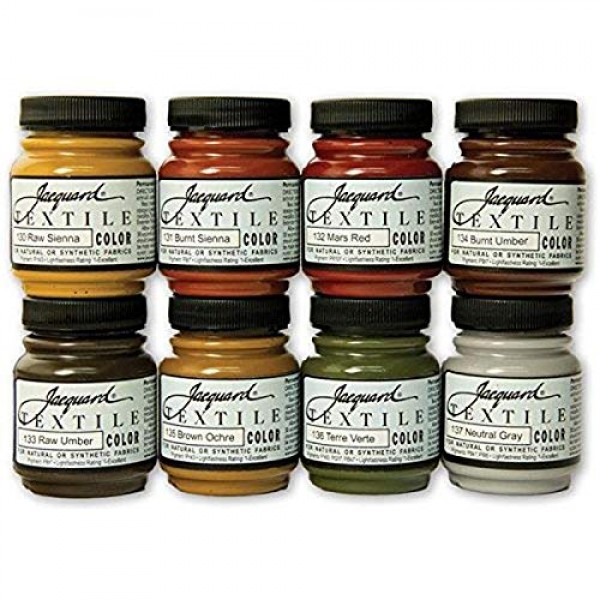 Jacquard Products Textile Color Paint Set, Earth Tones