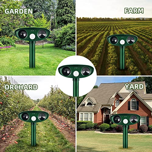 2 Pack Solar Ultrasonic Animal Repellent Outdoor Solar Animal Repe...