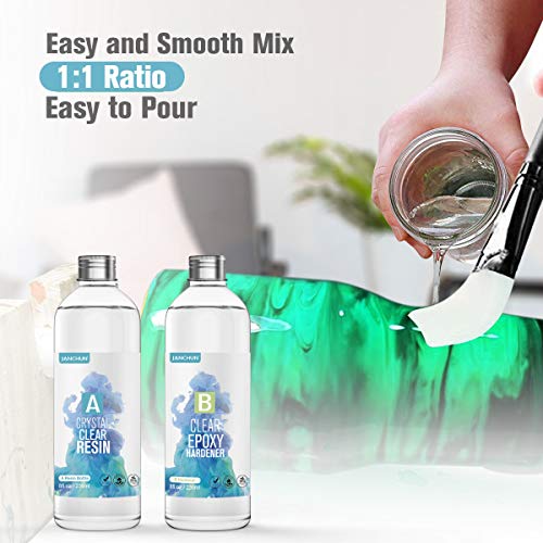 16oz Crystal Clear Epoxy Resin Kit Casting and Coating for River T...