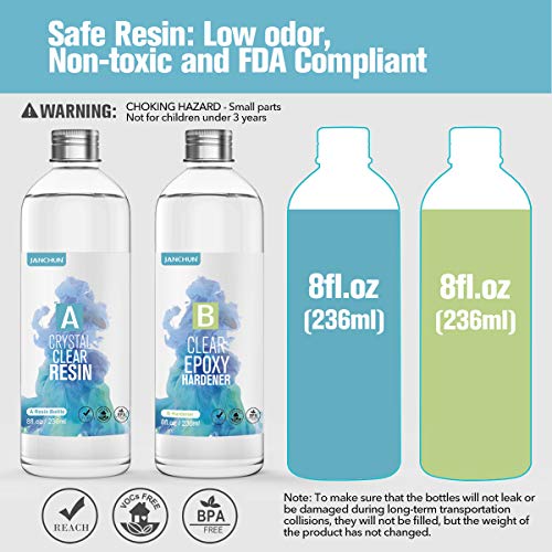 16oz Crystal Clear Epoxy Resin Kit Casting and Coating for River T...