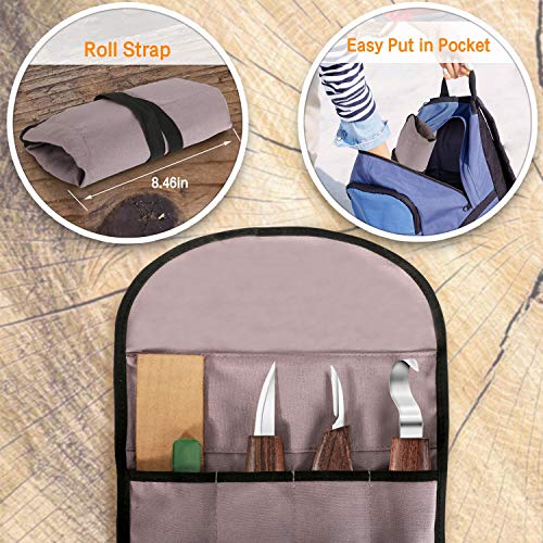 Wood Carving Tools, 6 in 1 Wood Carving Kit with Carving Hook Knif...