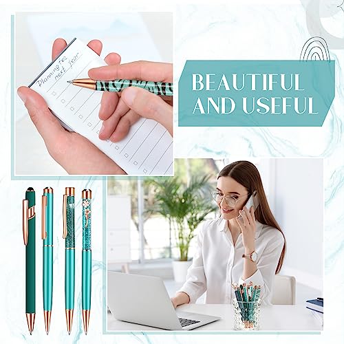 9 Pcs Ballpoint Pens Set Metal Crystal Diamond Pen Liquid Sand Gli...