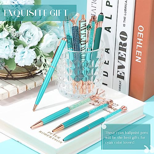 9 Pcs Ballpoint Pens Set Metal Crystal Diamond Pen Liquid Sand Gli...