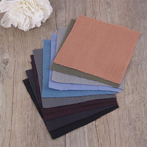 JANOU 50pcs DIY Craft Cotton Fabric Mixed Solid Color Handmade Tex...