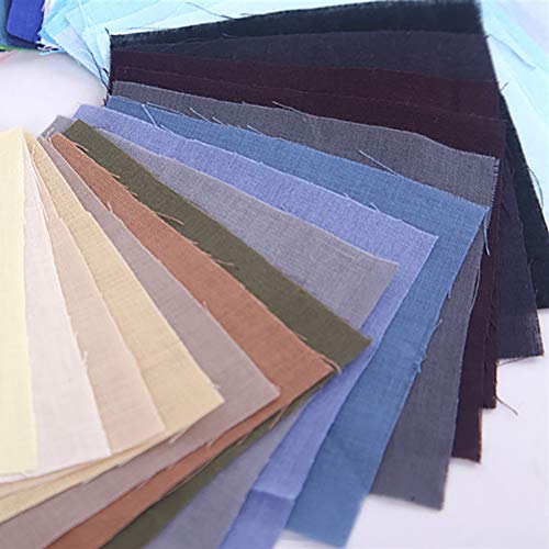 JANOU 50pcs DIY Craft Cotton Fabric Mixed Solid Color Handmade Tex...