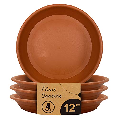 Jantens Plant Saucers - 4 Pack of 12 inch - Durable Thicker Plasti...