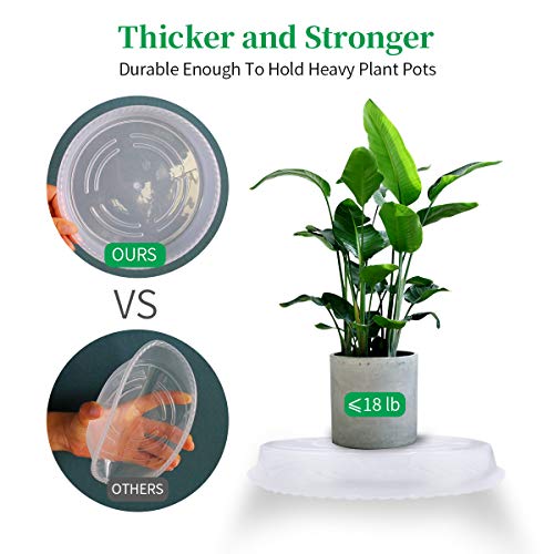Plant Saucers - 14 inch - Durable Plastic Plant Trays, Clear Plast...