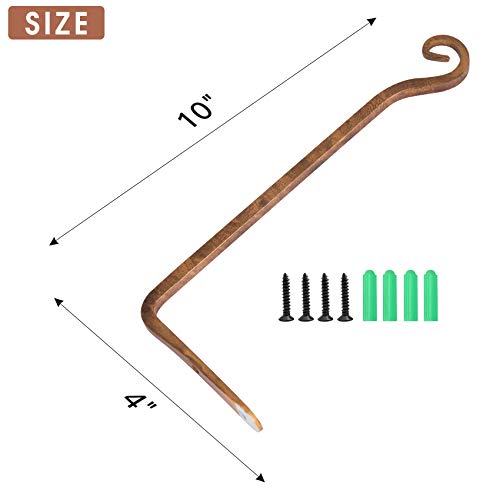 Jardim 2 Pack 10 Inch Premium Decorative Metal Iron Wall Hook, Ind...