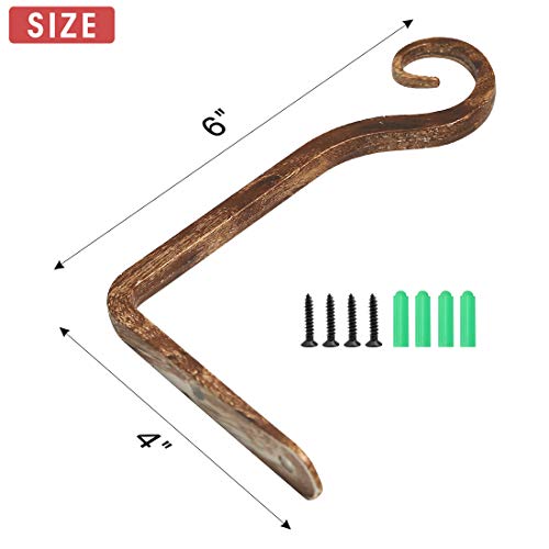 Jardim 2 Pack 6 Inch Premium Decorative Metal Iron Wall Hook, Indo...