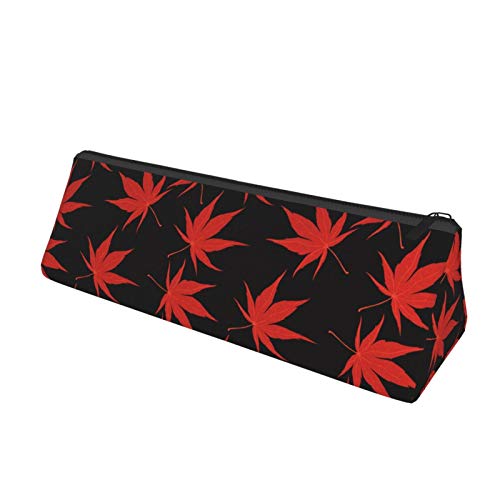 Autumn Leaves Small Capacity Triangle Pen Bag,Compact Zipper Penci...