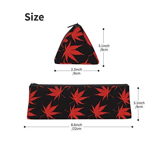 Autumn Leaves Small Capacity Triangle Pen Bag,Compact Zipper Penci...