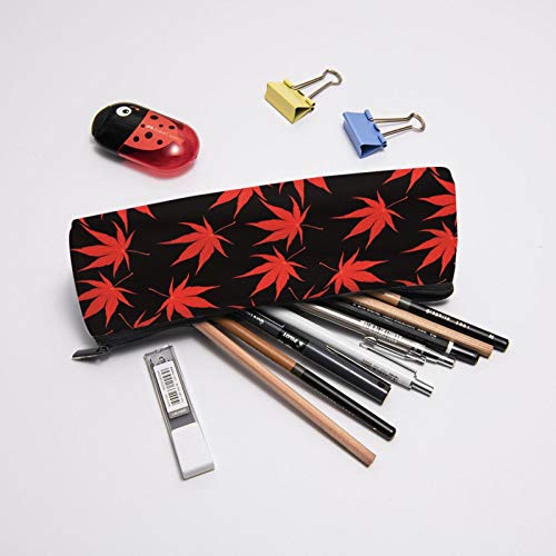 Autumn Leaves Small Capacity Triangle Pen Bag,Compact Zipper Penci...
