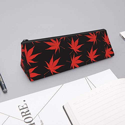 Autumn Leaves Small Capacity Triangle Pen Bag,Compact Zipper Penci...