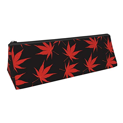 Autumn Leaves Small Capacity Triangle Pen Bag,Compact Zipper Penci...