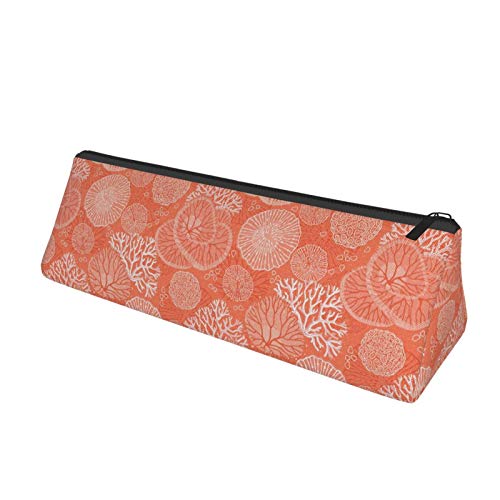 Beautiful Corals Small Capacity Triangle Pen Bag,Compact Zipper Pe...
