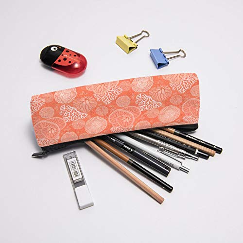 Beautiful Corals Small Capacity Triangle Pen Bag,Compact Zipper Pe...