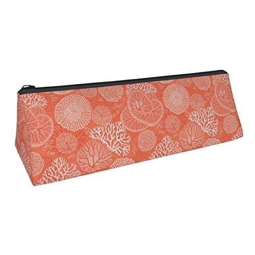 Beautiful Corals Small Capacity Triangle Pen Bag,Compact Zipper Pe...
