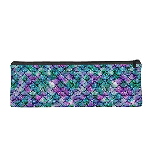Bright Mermaid Scales Small Capacity Triangle Pen Bag,Compact Zipp...
