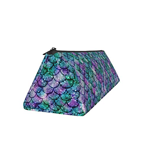 Bright Mermaid Scales Small Capacity Triangle Pen Bag,Compact Zipp...