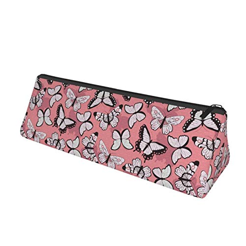 Colorful Butterflies Small Capacity Triangle Pen Bag,Compact Zippe...
