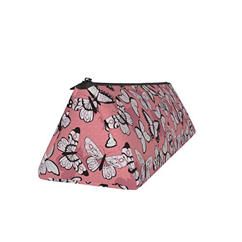 Colorful Butterflies Small Capacity Triangle Pen Bag,Compact Zippe...