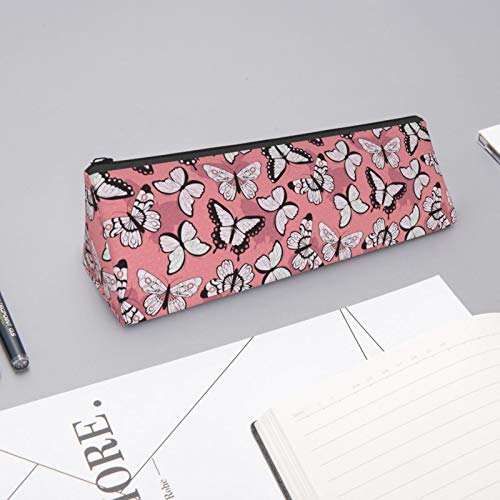 Colorful Butterflies Small Capacity Triangle Pen Bag,Compact Zippe...