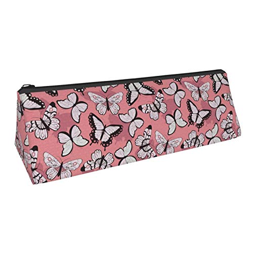 Colorful Butterflies Small Capacity Triangle Pen Bag,Compact Zippe...
