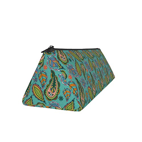 Colorful Paisley Ethnic Small Capacity Triangle Pen Bag,Compact Zi...