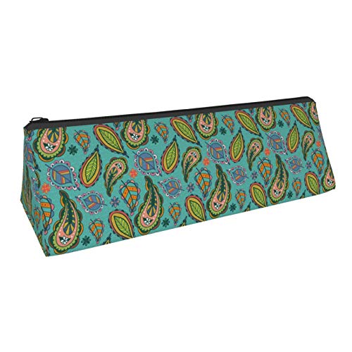 Colorful Paisley Ethnic Small Capacity Triangle Pen Bag,Compact Zi...