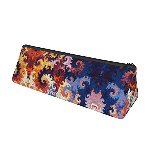 Colorful Spirals Small Capacity Triangle Pen Bag,Compact Zipper Pe...