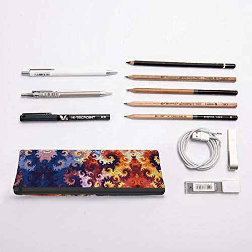 Colorful Spirals Small Capacity Triangle Pen Bag,Compact Zipper Pe...
