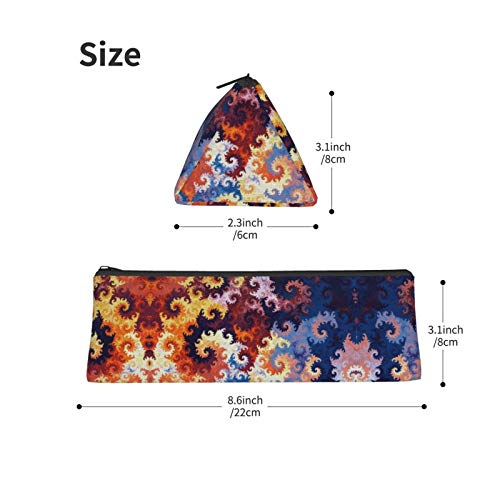 Colorful Spirals Small Capacity Triangle Pen Bag,Compact Zipper Pe...