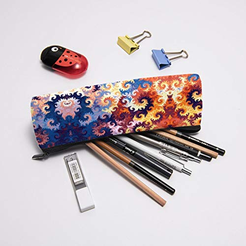 Colorful Spirals Small Capacity Triangle Pen Bag,Compact Zipper Pe...