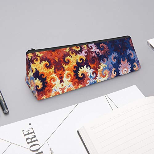 Colorful Spirals Small Capacity Triangle Pen Bag,Compact Zipper Pe...