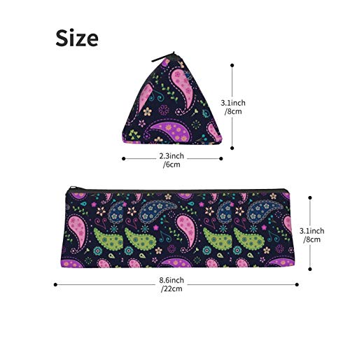 Creative Colorful Paisley Small Capacity Triangle Pen Bag,Compact ...
