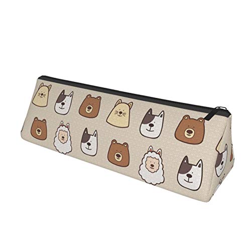 Cute Animals Small Capacity Triangle Pen Bag,Compact Zipper Pencil...