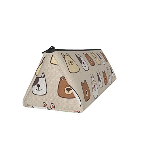 Cute Animals Small Capacity Triangle Pen Bag,Compact Zipper Pencil...