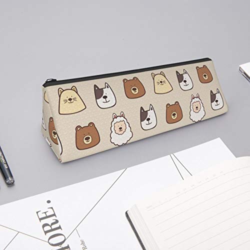 Cute Animals Small Capacity Triangle Pen Bag,Compact Zipper Pencil...