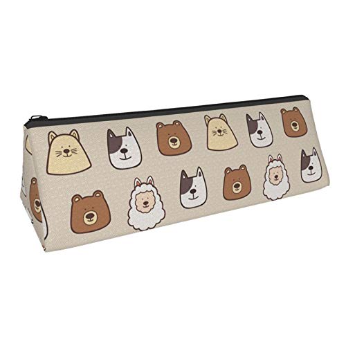 Cute Animals Small Capacity Triangle Pen Bag,Compact Zipper Pencil...
