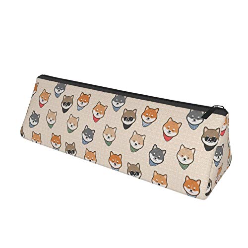 Cute Japanese Dog Shiba Inu Cartoon Small Capacity Triangle Pen Ba...