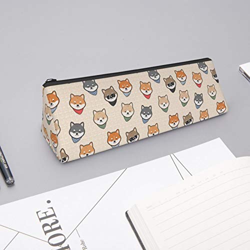 Cute Japanese Dog Shiba Inu Cartoon Small Capacity Triangle Pen Ba...