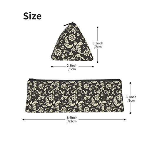 Damask and Floral Paisley Small Capacity Triangle Pen Bag,Compact ...