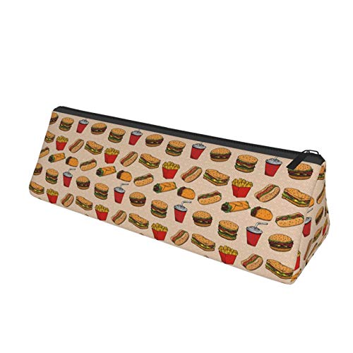 Fast Food Small Capacity Triangle Pen Bag,Compact Zipper Pencil Po...
