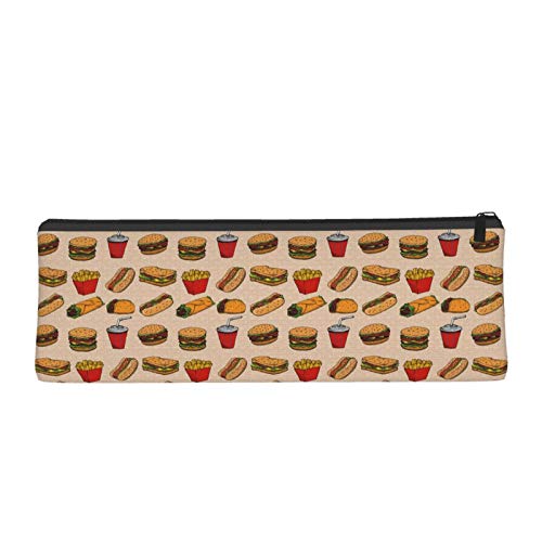 Fast Food Small Capacity Triangle Pen Bag,Compact Zipper Pencil Po...