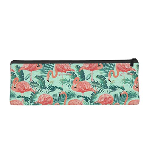 Flamingo and Tropical Palm Small Capacity Triangle Pen Bag,Compact...