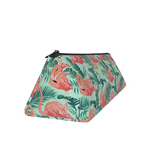 Flamingo and Tropical Palm Small Capacity Triangle Pen Bag,Compact...