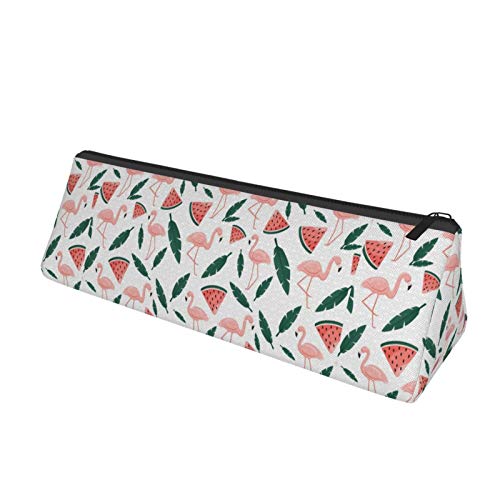 Flamingo Small Capacity Triangle Pen Bag,Compact Zipper Pencil Pou...